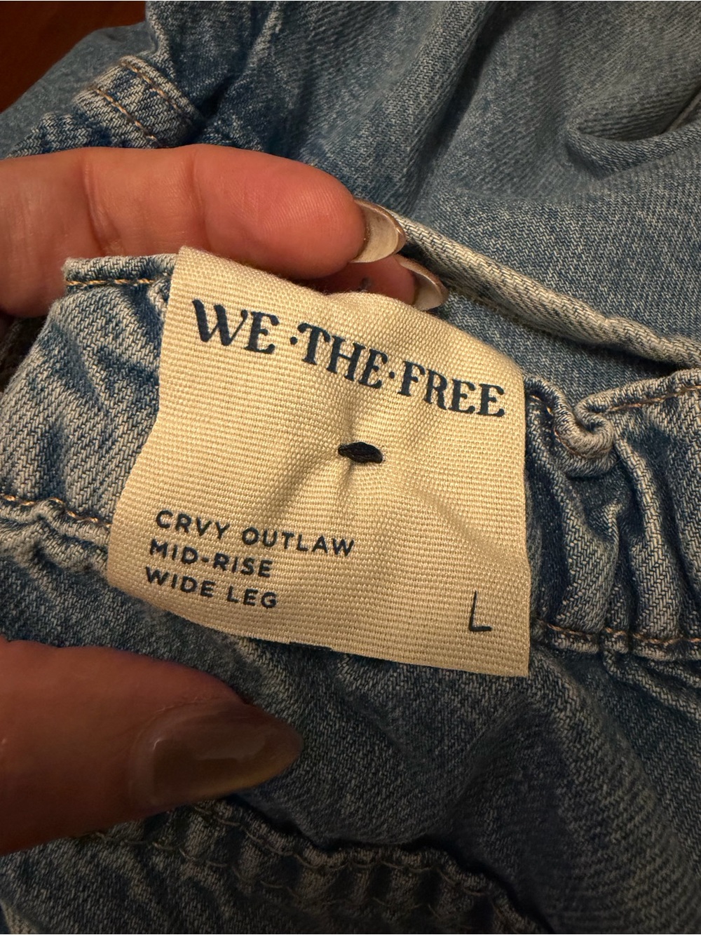 Free People We The Free CRVY Wide Leg Utility Jeans Large Patch Pocket - Picture 4 of 4